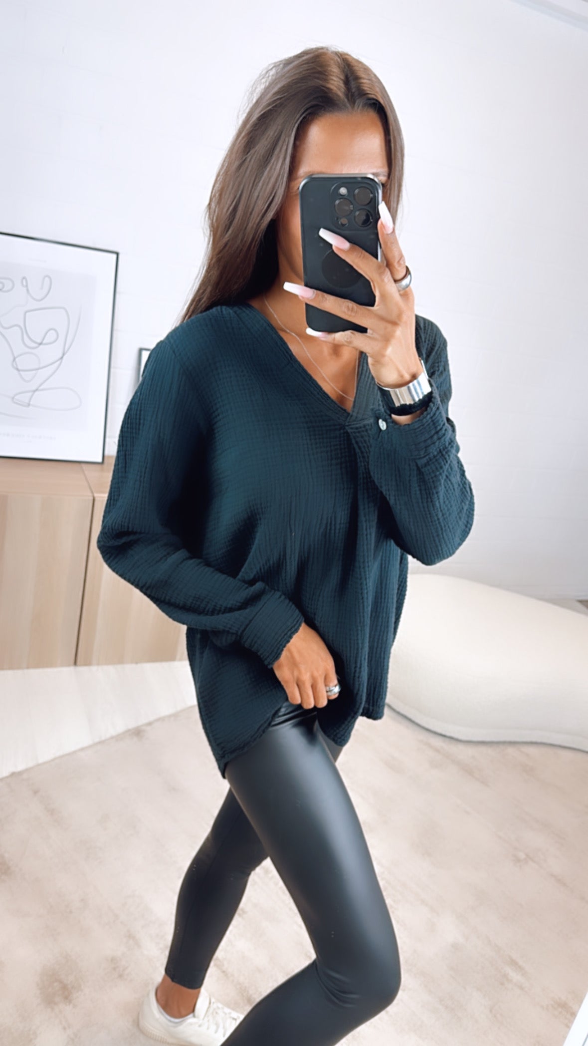 Musselin Bluse ohne Knöpfe in Schwarz – Zeitlose Eleganz | MUSSELIN LIEBE