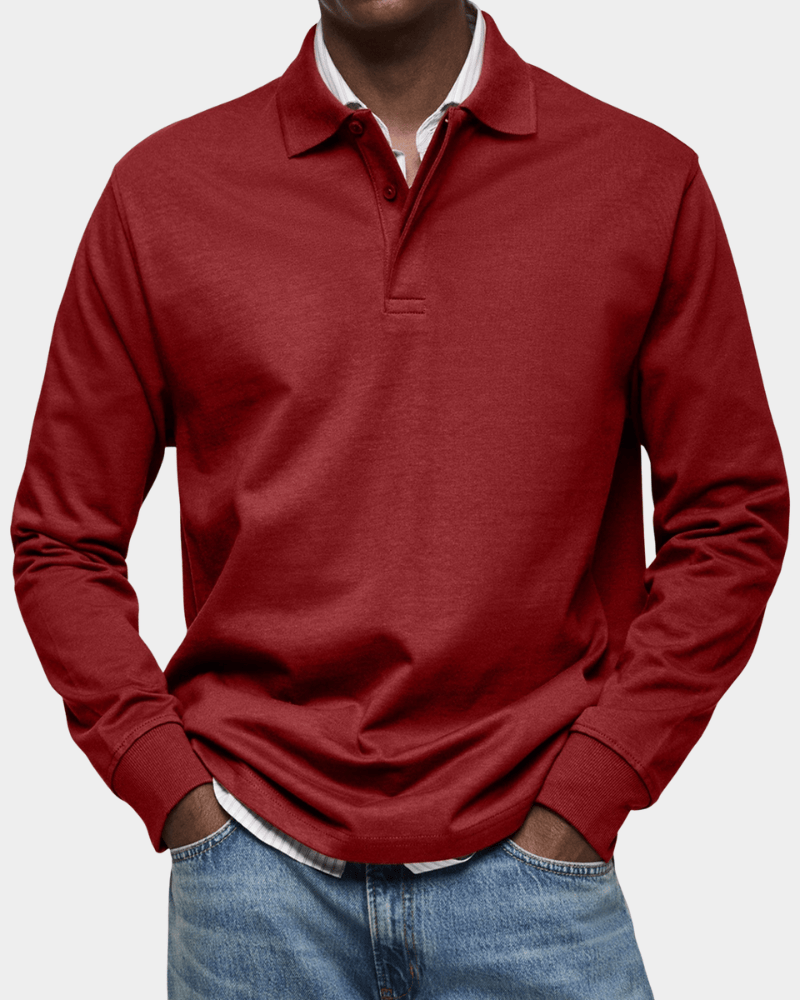 Herren Langarm-Poloshirt – Premium Baumwolle, zeitlose Eleganz