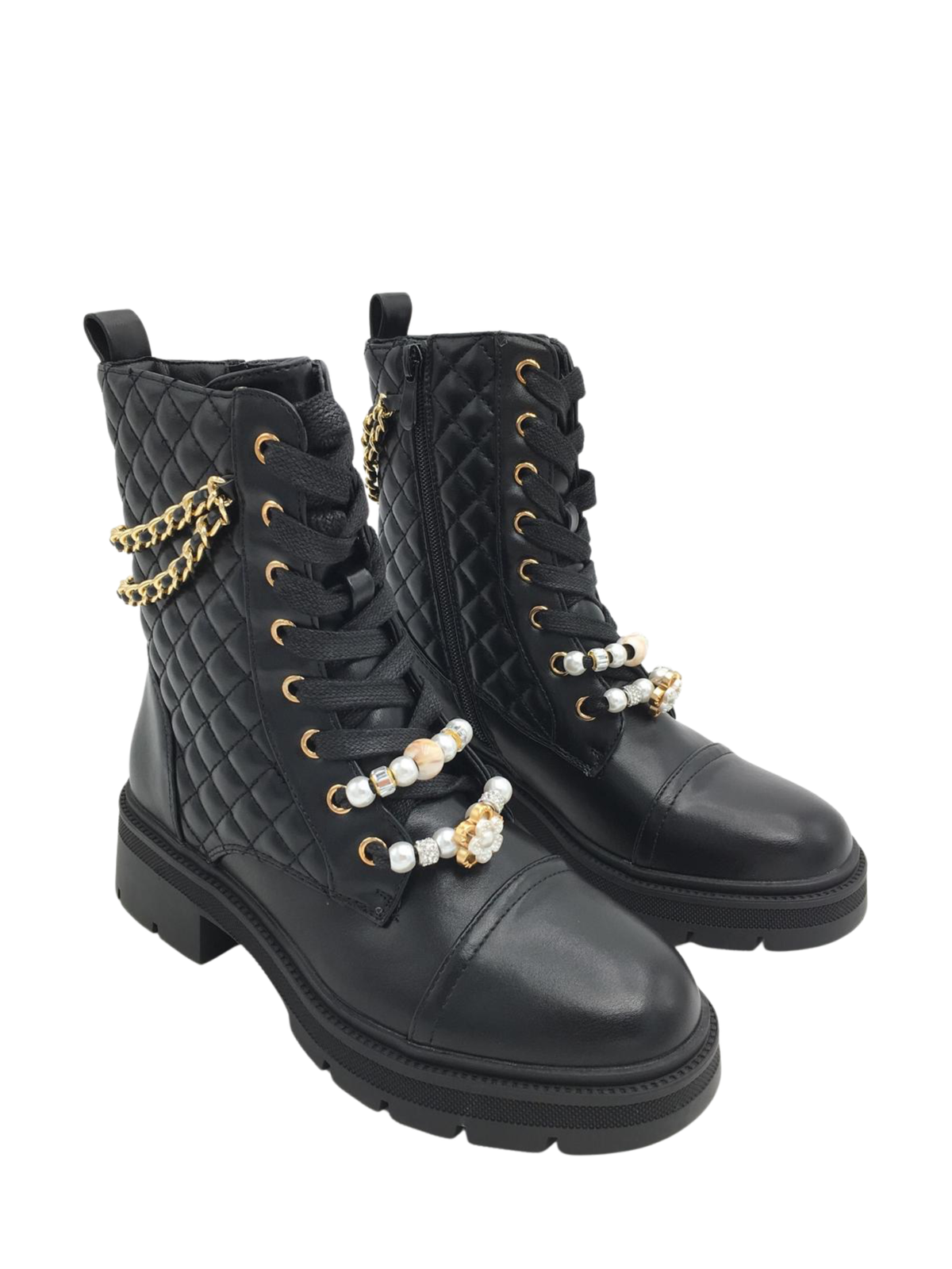 Detail Schwarz Stiefel – Klassische Damen-Winterstiefel in Schwarz