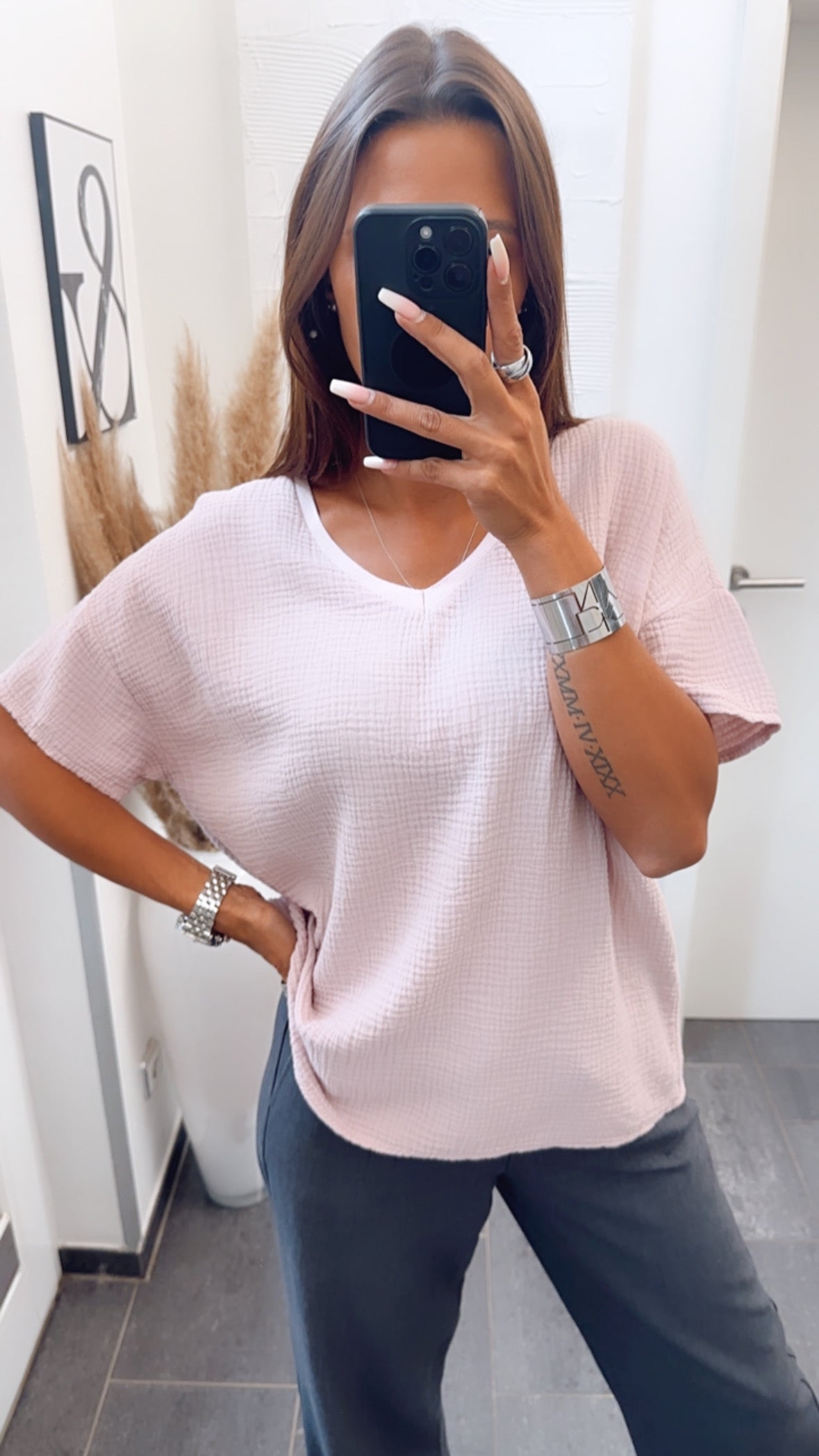 Musselin T-Shirt im weiten Schnitt in Zart Rosa – Lässige Eleganz | MUSSELIN LIEBE