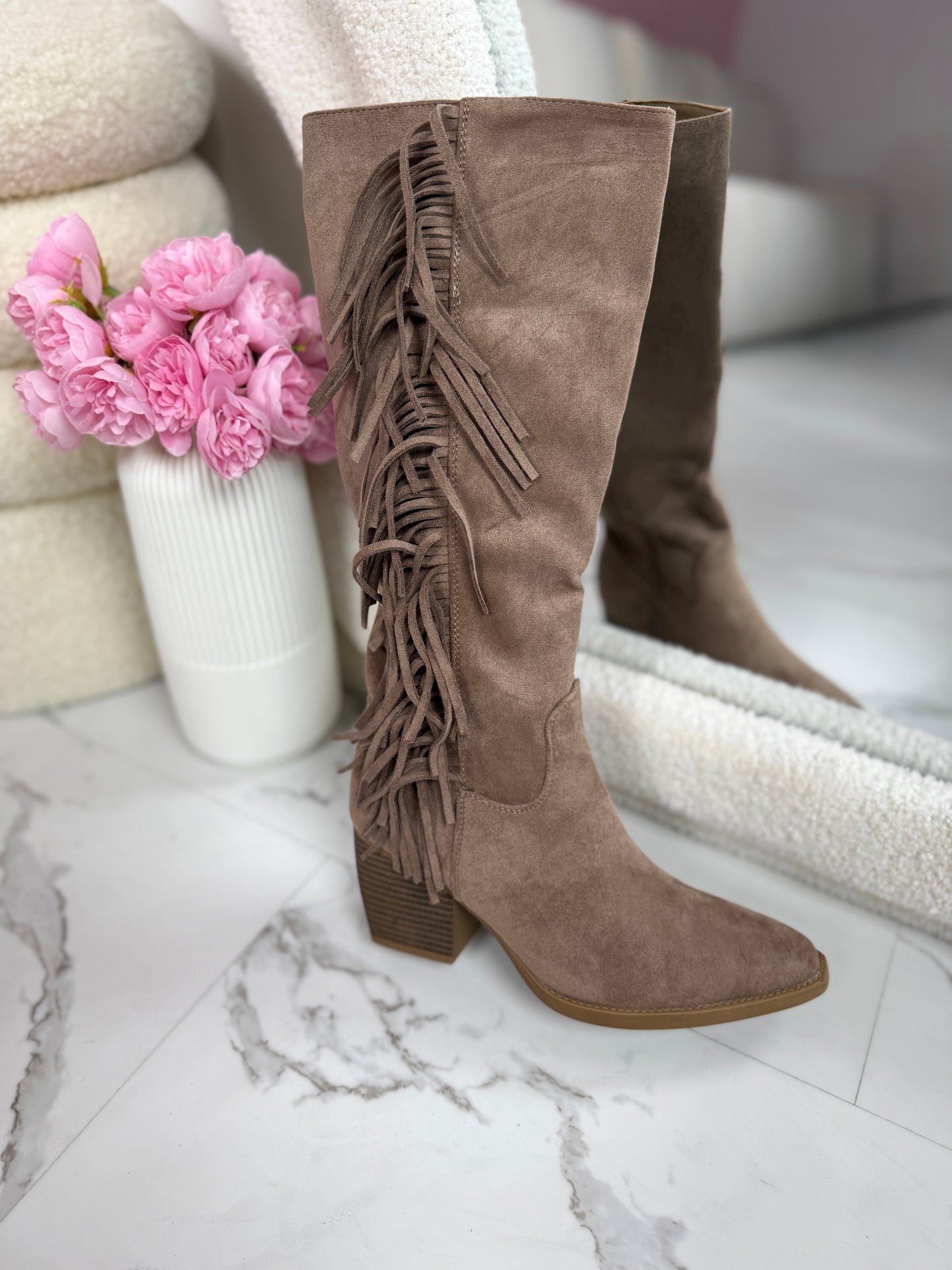 Viral Fringle Khaki Stiefel
