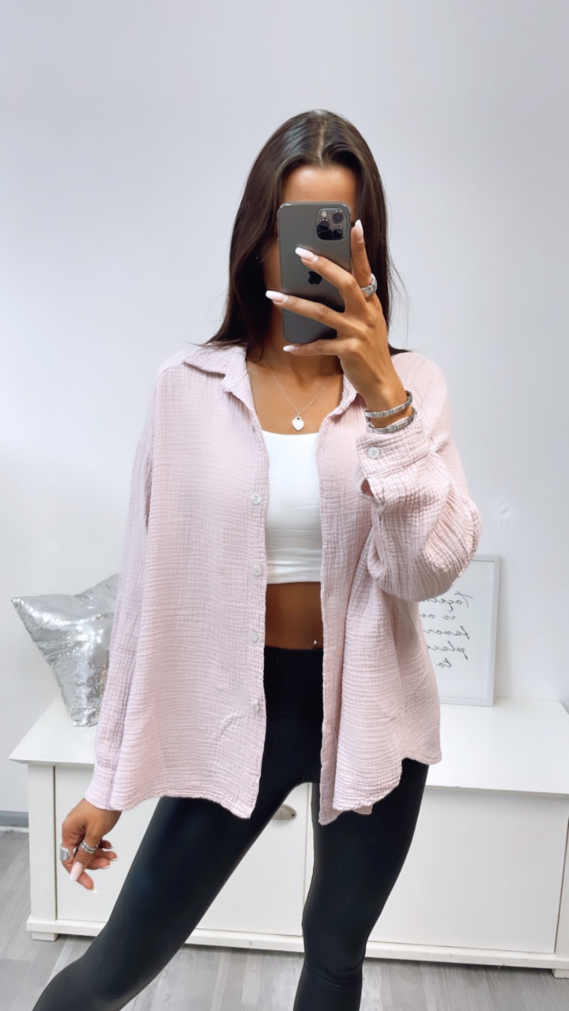 Kurze Oversize Musselin Bluse in Zart Rosa – Sanfte Feminität | MUSSELIN LIEBE