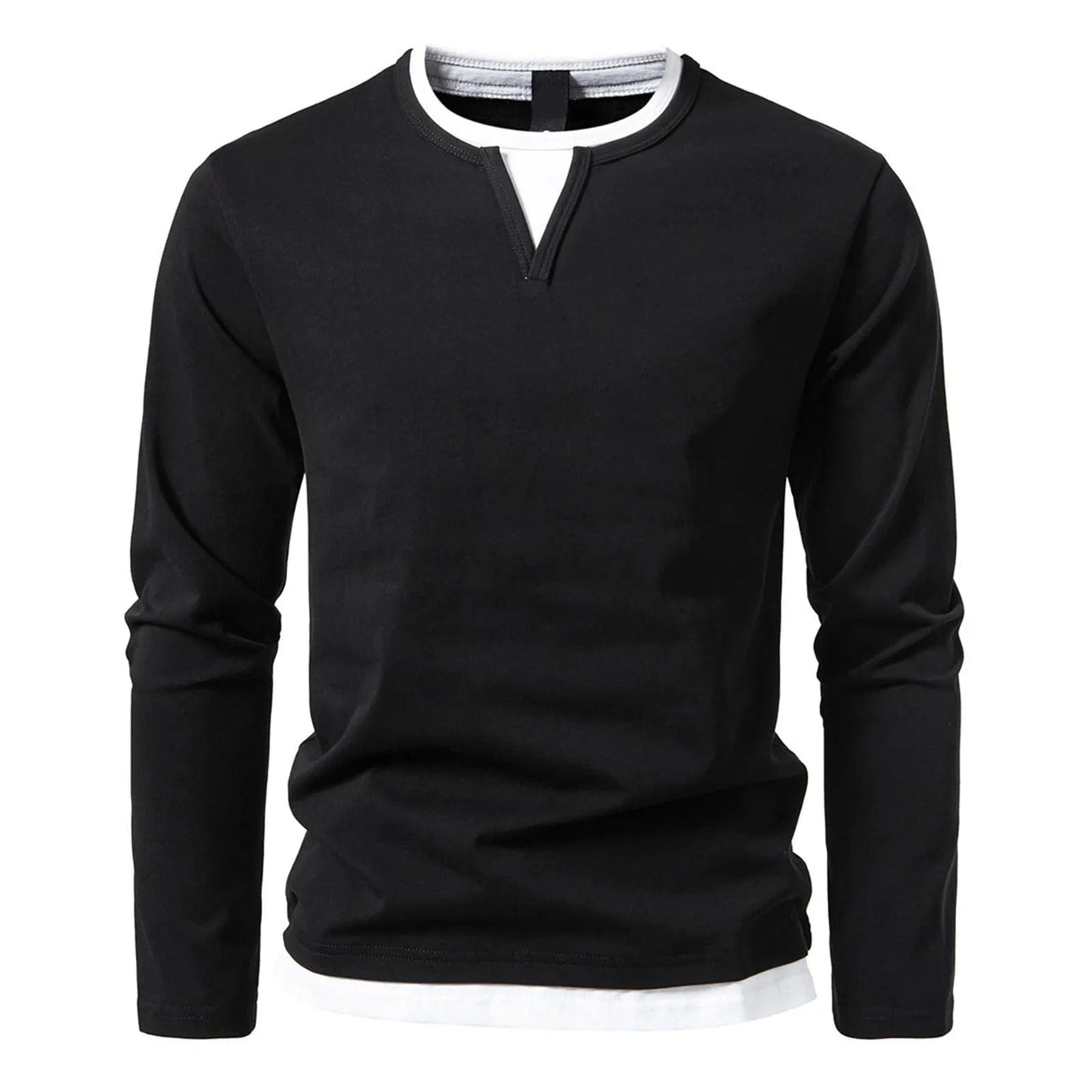 Philip - Casual Langarm-Shirt Herren V-Ausschnitt