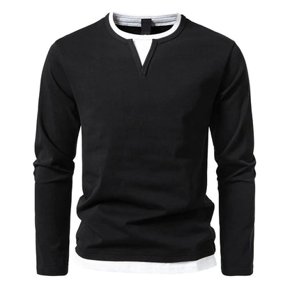 Philip - Casual Langarm-Shirt Herren V-Ausschnitt