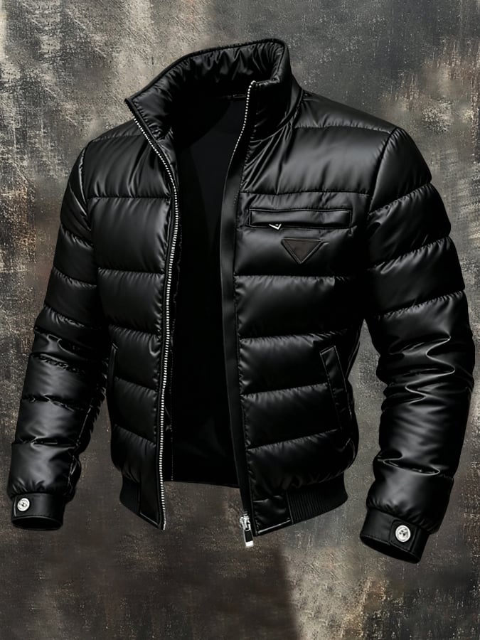 Herren Retro Leder-Jacke mit Innentaschen - Outdoor
