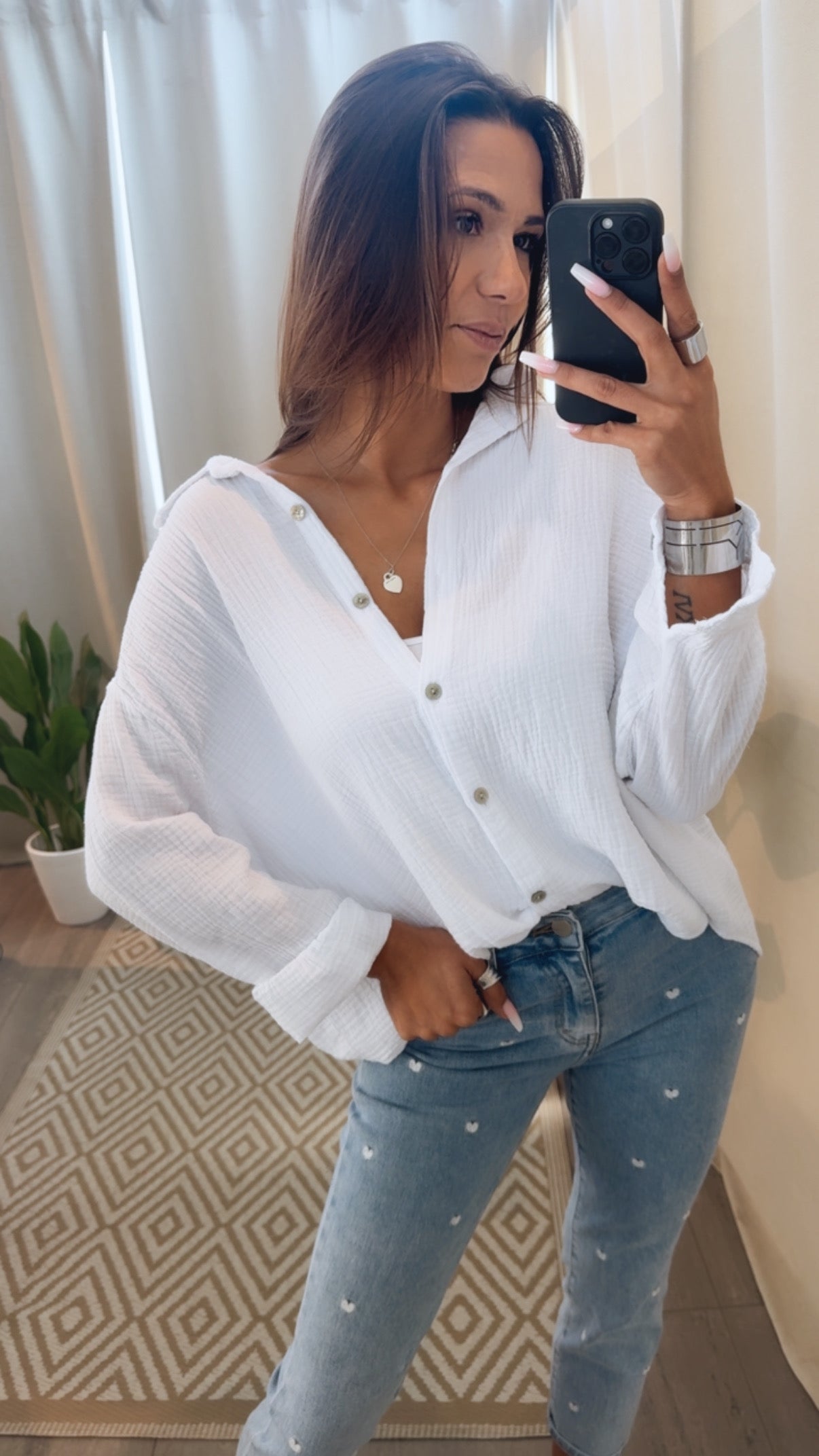 Kurze Oversize Musselin Bluse in Weiss – Puristische Leichtigkeit | MUSSELIN LIEBE