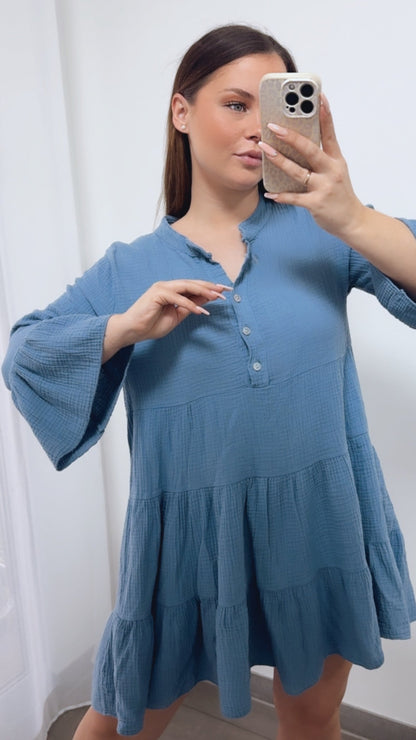 Musselin Kleid & Tunika in Denim Blau – Zeitlose Eleganz | MUSSELIN LIEBE