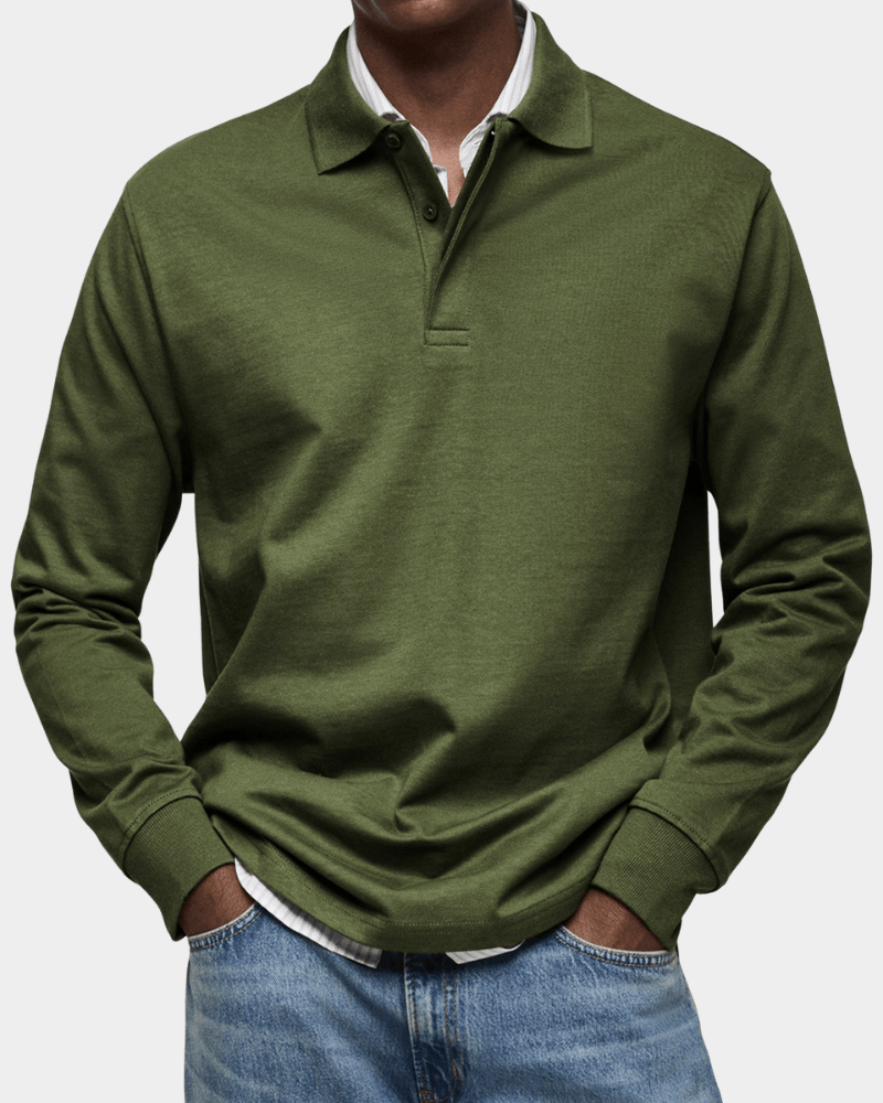Herren Langarm-Poloshirt – Premium Baumwolle, zeitlose Eleganz