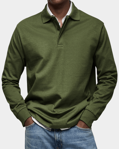 Herren Langarm-Poloshirt – Premium Baumwolle, zeitlose Eleganz