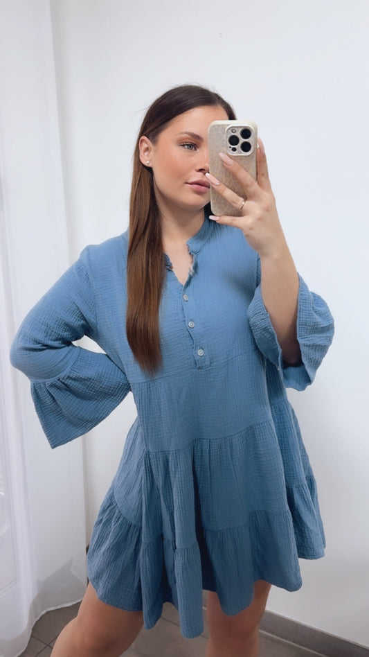 Musselin Kleid & Tunika in Denim Blau – Zeitlose Eleganz | MUSSELIN LIEBE