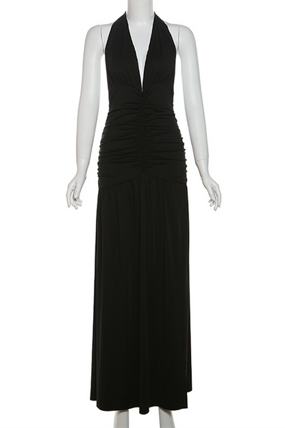 Isla - Sexy Einfarbige Ärmellose Neck Dresses Mit Schlitz (3 Farben)