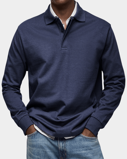 Herren Langarm-Poloshirt – Premium Baumwolle, zeitlose Eleganz