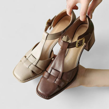 Scarlett Orthopädische T-Strap Blockabsätze – Bequeme Damen-Schuhe