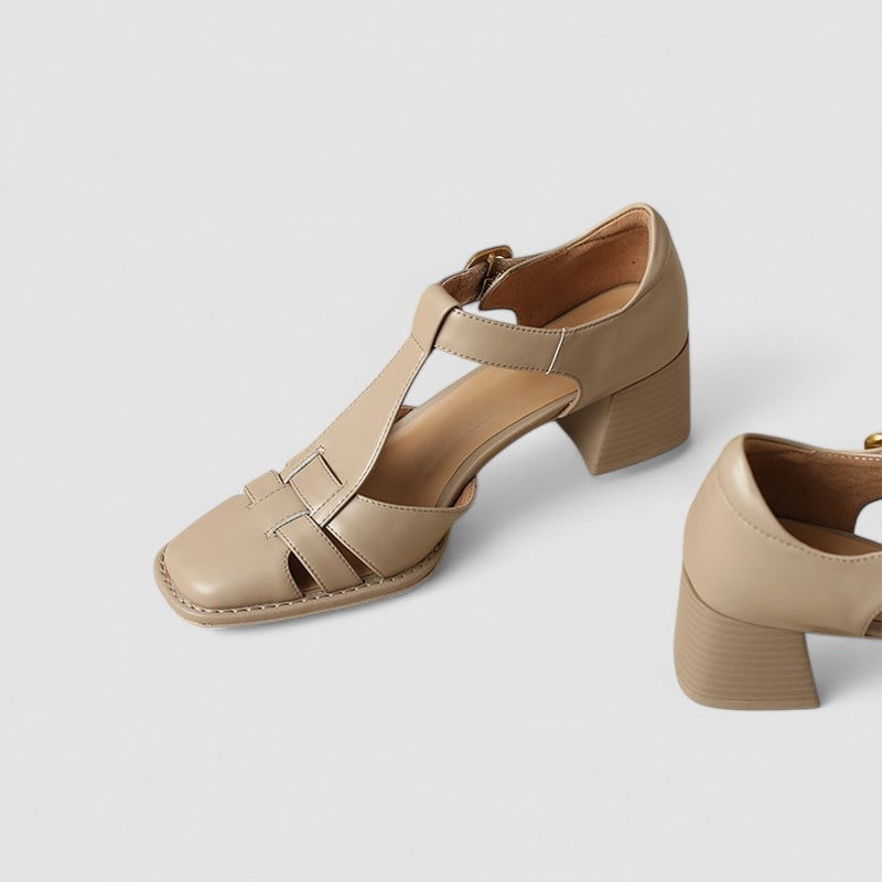 Scarlett Orthopädische T-Strap Blockabsätze – Bequeme Damen-Schuhe