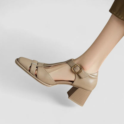 Scarlett Orthopädische T-Strap Blockabsätze – Bequeme Damen-Schuhe