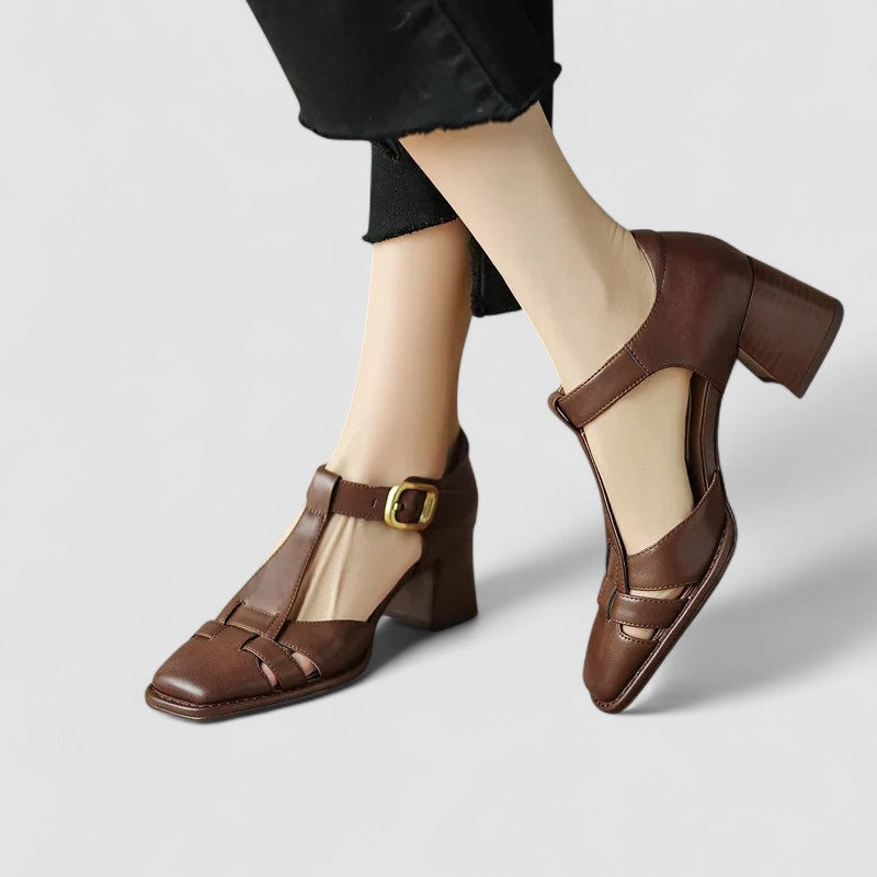 Scarlett Orthopädische T-Strap Blockabsätze – Bequeme Damen-Schuhe