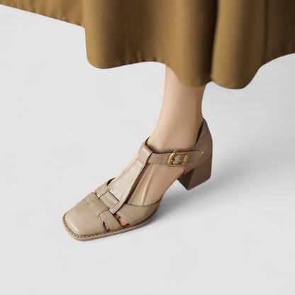 Scarlett Orthopädische T-Strap Blockabsätze – Bequeme Damen-Schuhe