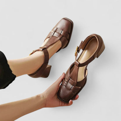 Scarlett Orthopädische T-Strap Blockabsätze – Bequeme Damen-Schuhe