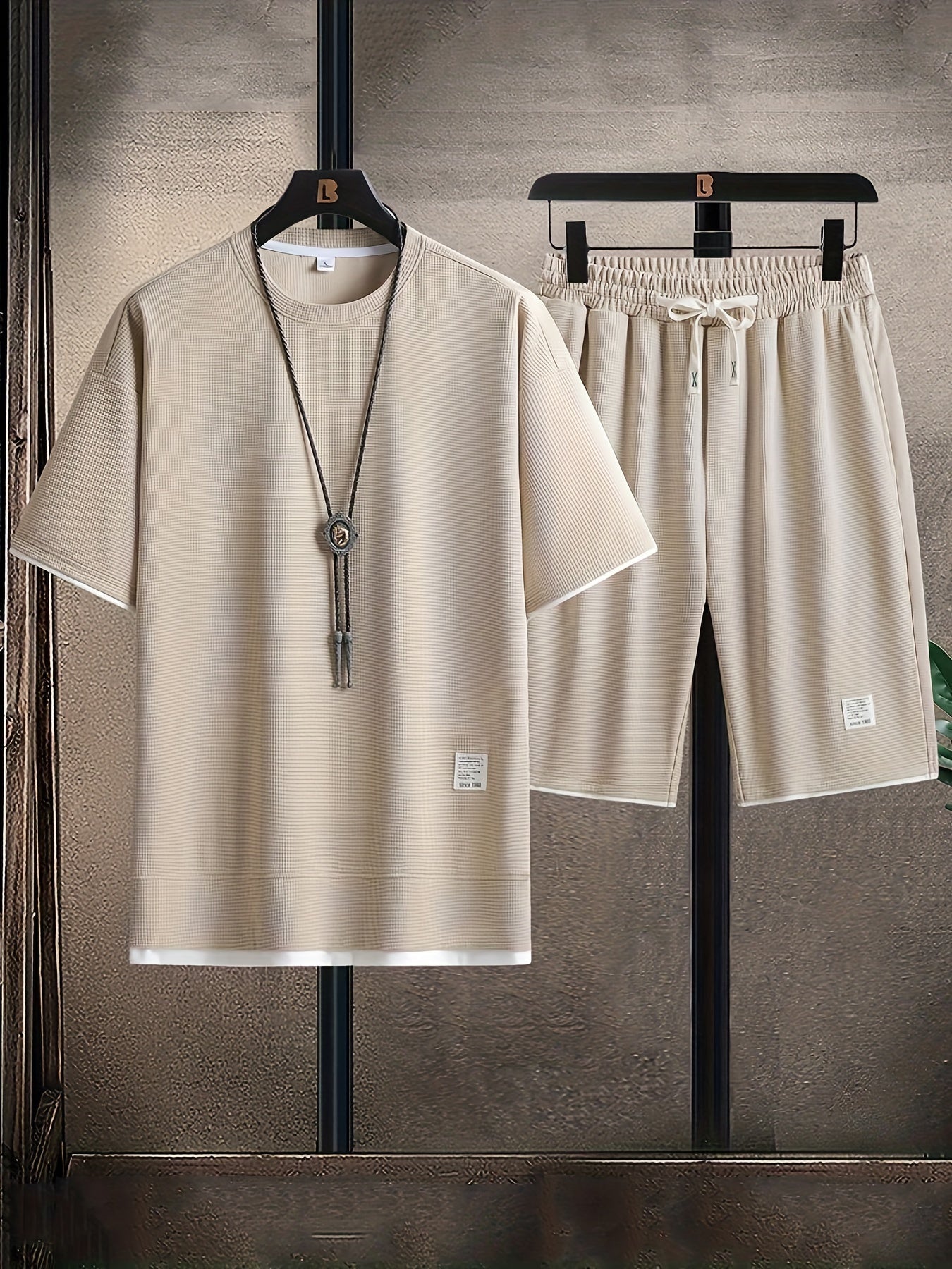 Waffelstrick Lounge-Set für Herren - Bequemes Zweiteiler-Set