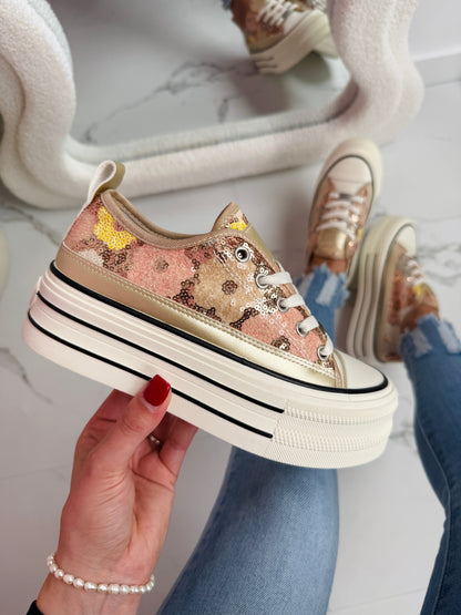 Pleun Gold Low Sneaker