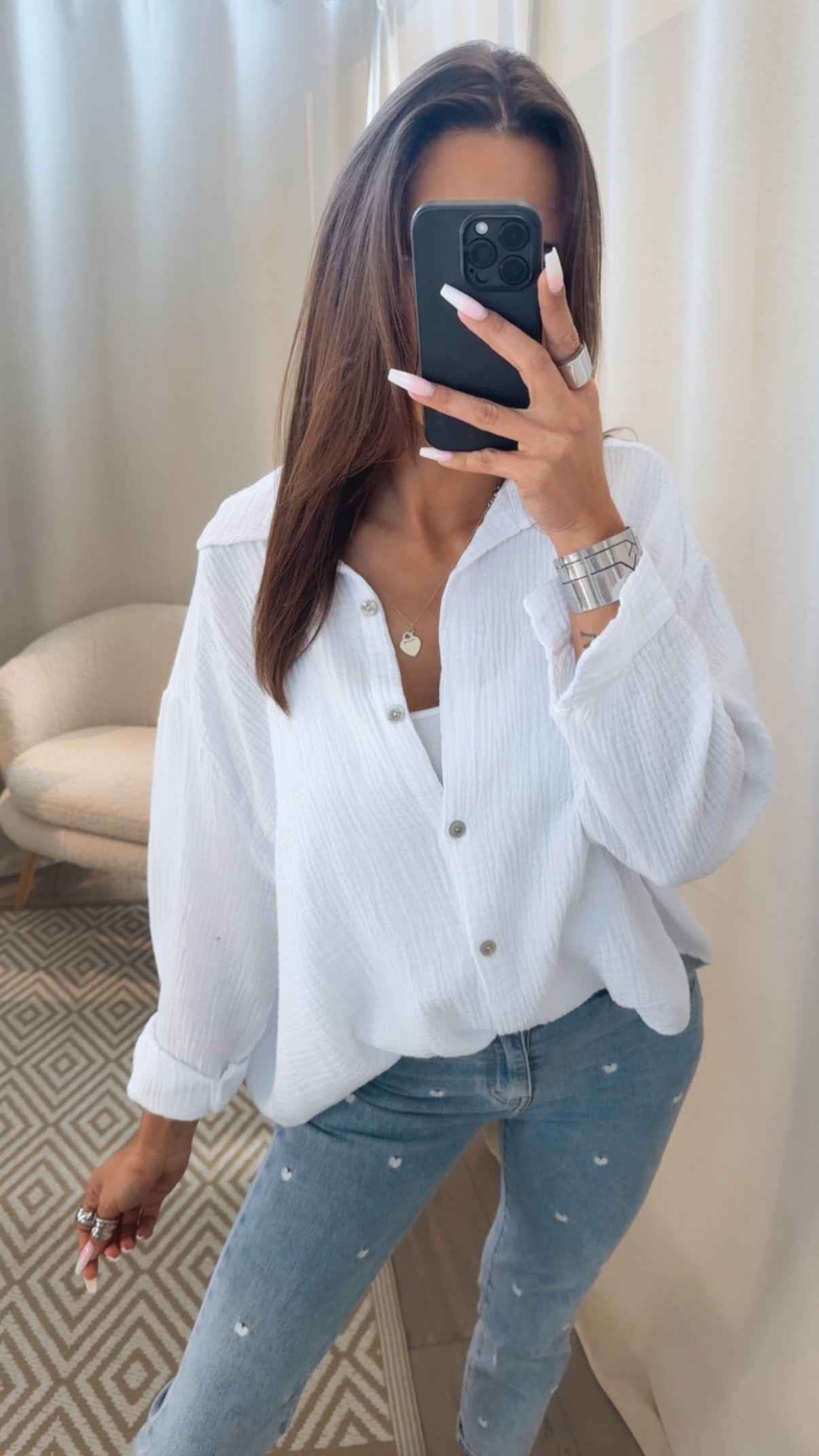 Kurze Oversize Musselin Bluse in Weiss – Puristische Leichtigkeit | MUSSELIN LIEBE