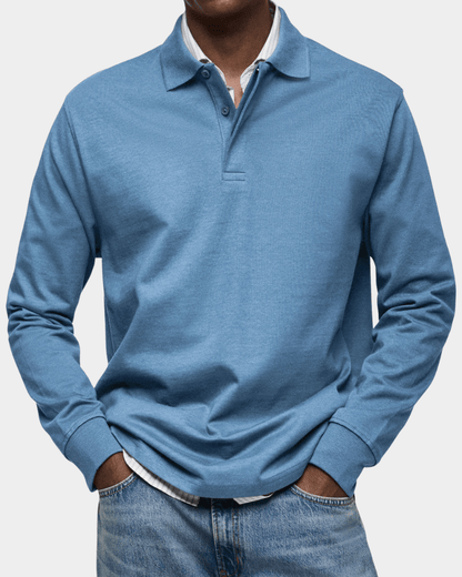 Herren Langarm-Poloshirt – Premium Baumwolle, zeitlose Eleganz