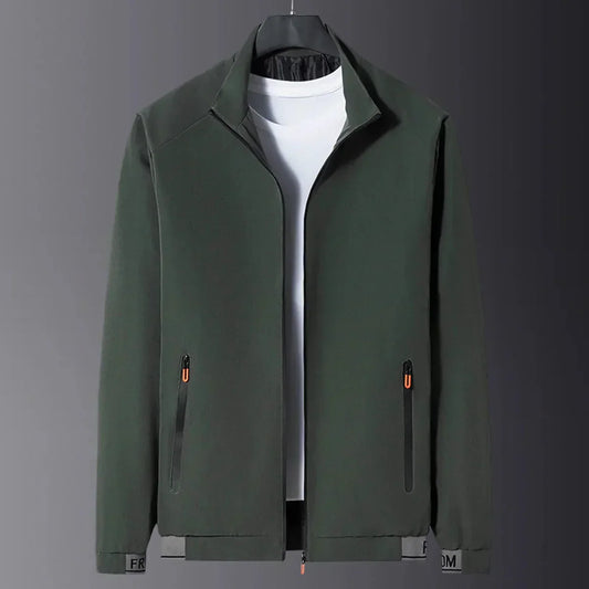 Mateo - winddichte schwarze Herren-Zwischenjacke mit Stehkragen