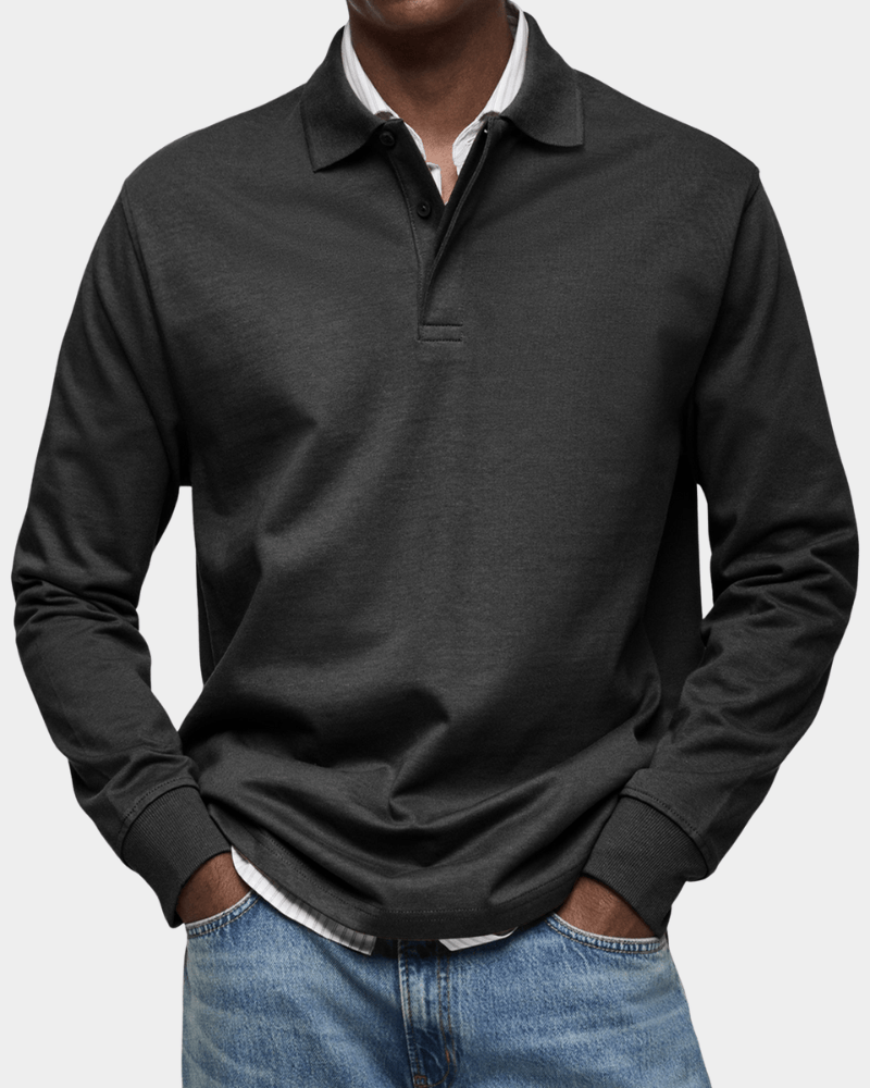 Herren Langarm-Poloshirt – Premium Baumwolle, zeitlose Eleganz