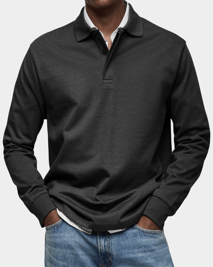 Herren Langarm-Poloshirt – Premium Baumwolle, zeitlose Eleganz