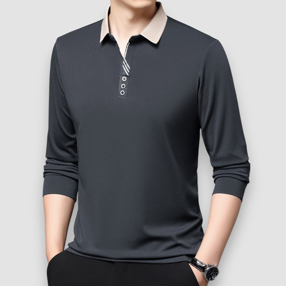 Enzo | Business Langarm Herren Polo-Shirt