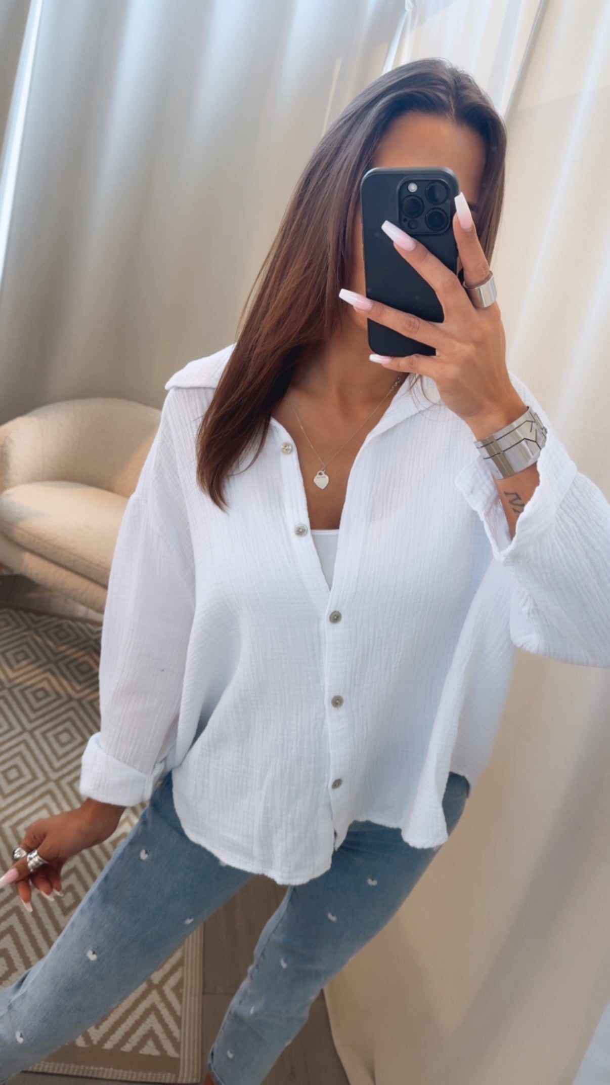 Kurze Oversize Musselin Bluse in Weiss – Puristische Leichtigkeit | MUSSELIN LIEBE