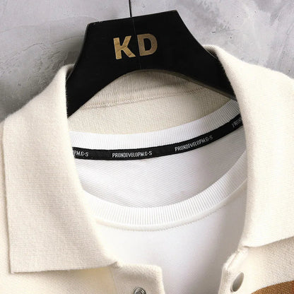 Gestreifte Varsity Strickjacke