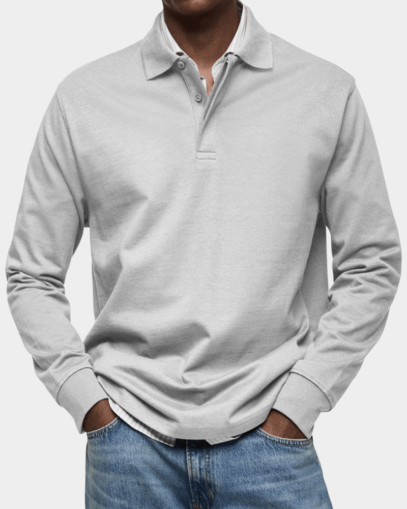 Herren Langarm-Poloshirt – Premium Baumwolle, zeitlose Eleganz