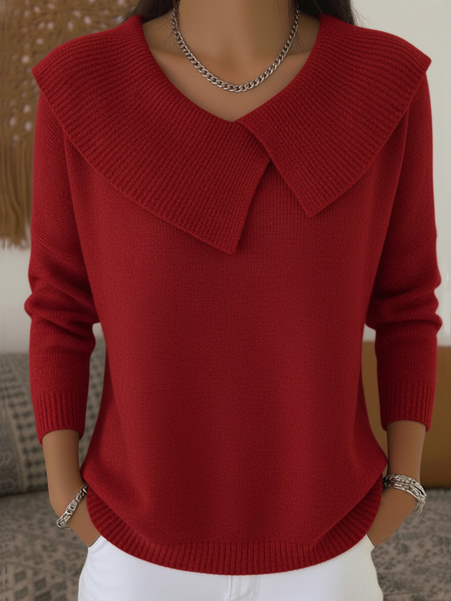 Lucia Warmer Pullover mit Weichem Kragen – Gemütlicher Damen-Strickpullover