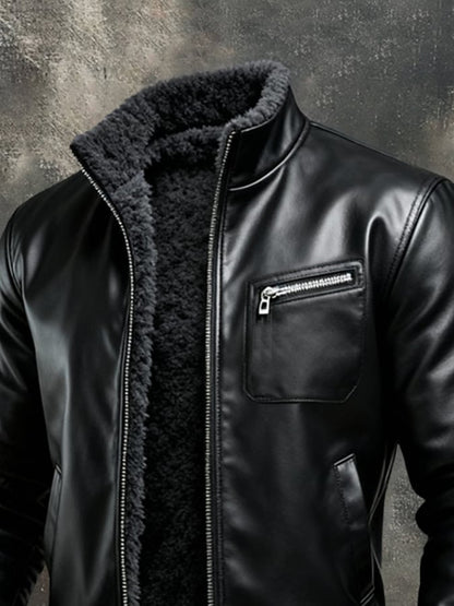 Herren Retro Leder Outdoor-Jacke - Vintage Style