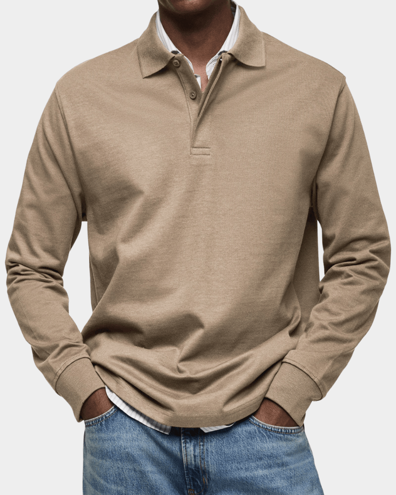 Herren Langarm-Poloshirt – Premium Baumwolle, zeitlose Eleganz
