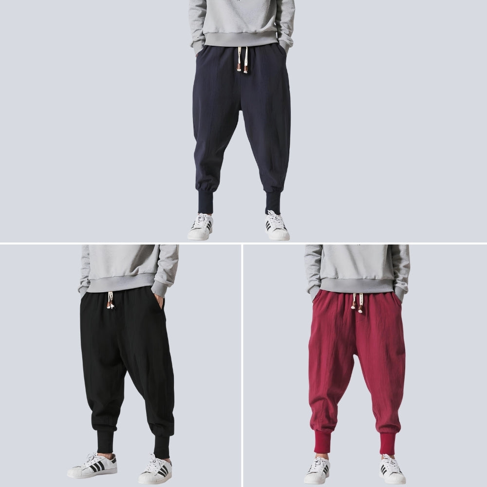 3er-Pack Riku - Bequeme Japanische Baumwoll-Haremhose