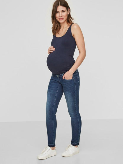 MAMALICIOUS Damen Jeans MLULRIKA SLIM RAW JEANS B.