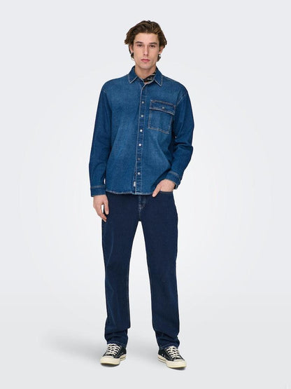 ONLY&SONS Herren Jeans ONSEDGE LOOSE DARK BLUE 4085 JEANS