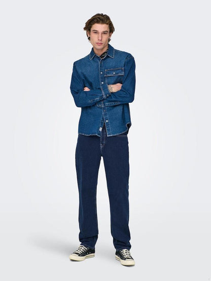 ONLY&SONS Herren Jeans ONSEDGE LOOSE DARK BLUE 4085 JEANS