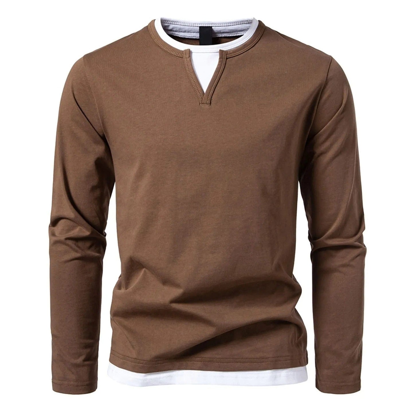 Philip - Casual Langarm-Shirt Herren V-Ausschnitt