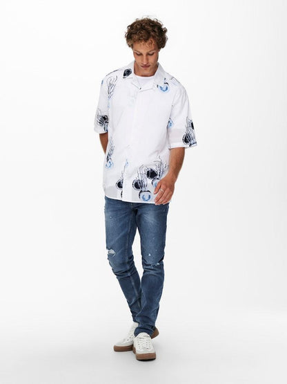 ONLY&SONS Herren Jeans ONSWARP LIFE SKINNY BLUE DAMAGE PK 9625