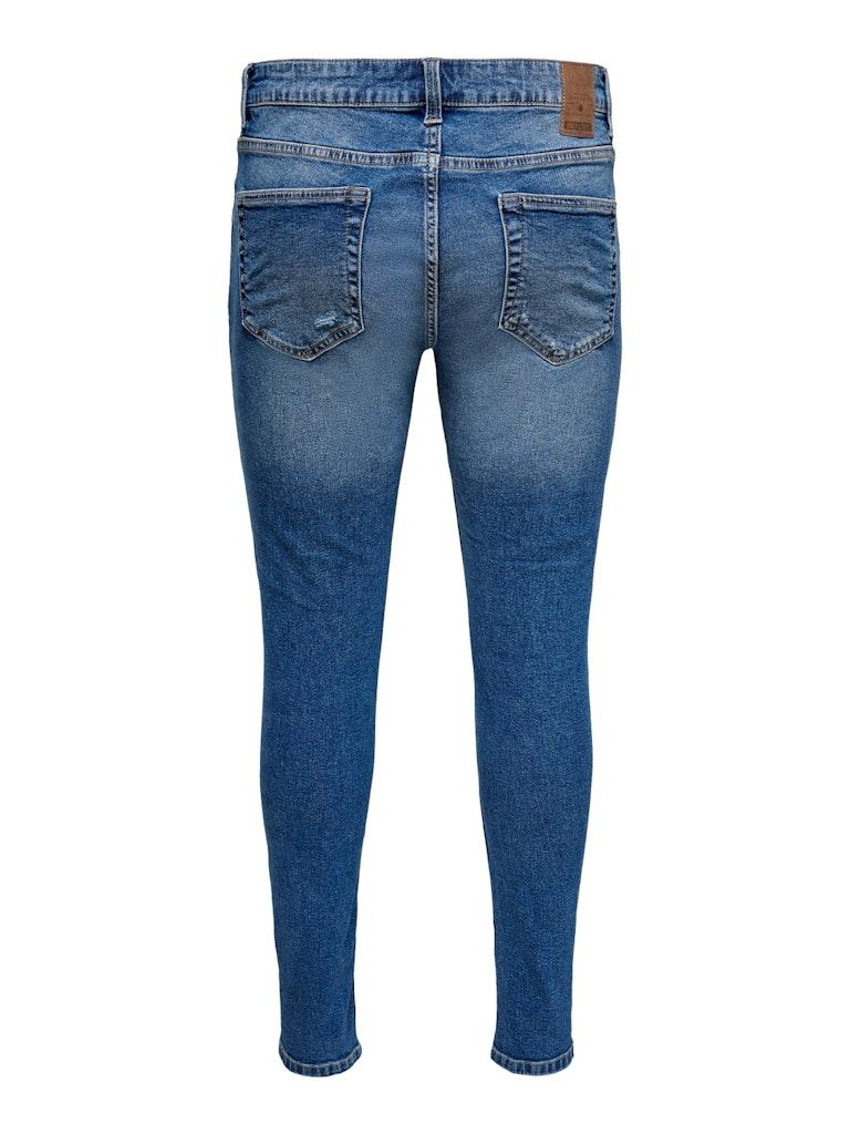 ONLY&SONS Herren Jeans ONSWARP LIFE SKINNY BLUE DAMAGE PK 9625