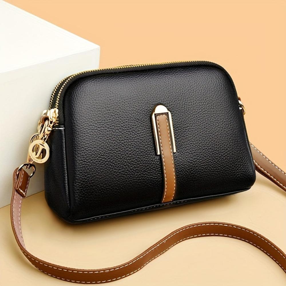 Mila Crossbody-Tasche mit Litschi-Prägung