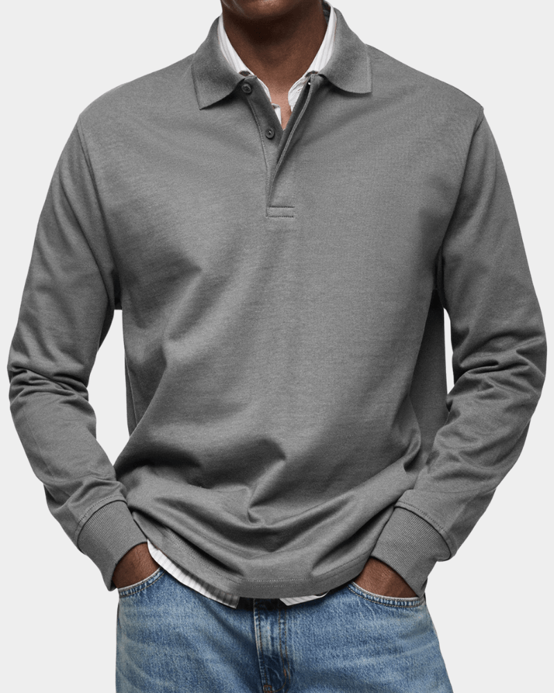 Herren Langarm-Poloshirt – Premium Baumwolle, zeitlose Eleganz