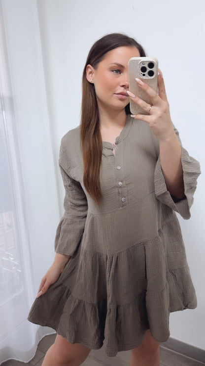 Musselin Kleid & Tunika in Taupe – Natürliche Eleganz | MUSSELIN LIEBE