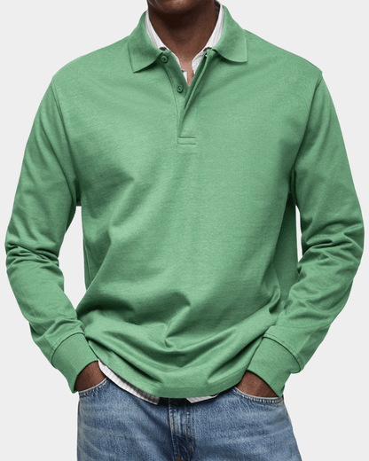 Herren Langarm-Poloshirt – Premium Baumwolle, zeitlose Eleganz