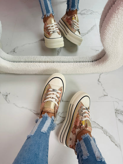 Pleun Gold Low Sneaker