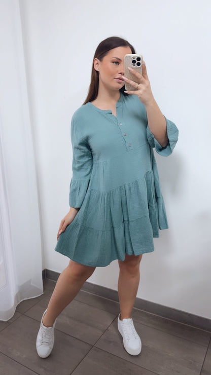Musselin Kleid & Tunika in Light Petrol – Erfrischende Eleganz | MUSSELIN LIEBE