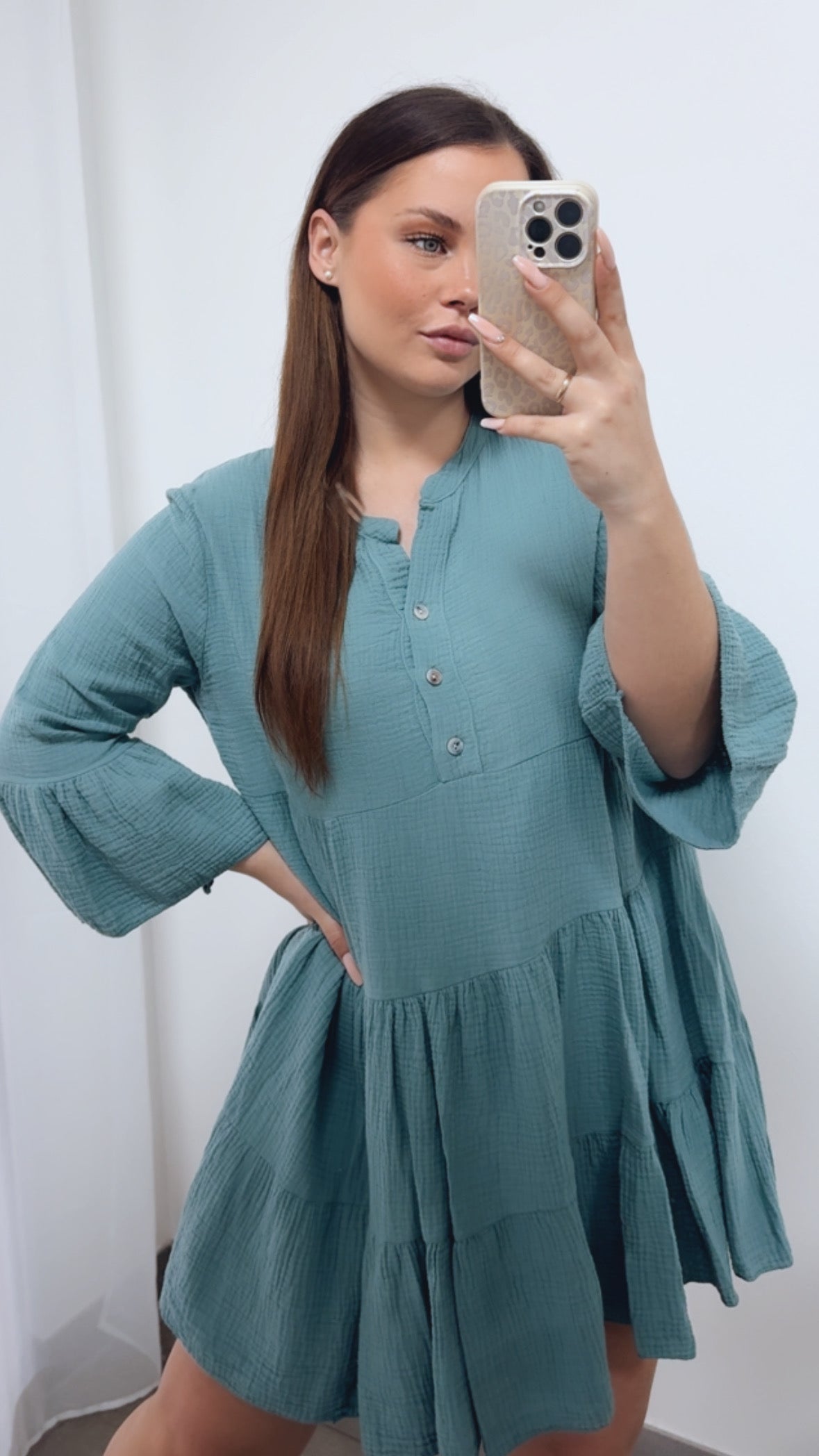 Musselin Kleid & Tunika in Light Petrol – Erfrischende Eleganz | MUSSELIN LIEBE